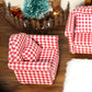 Dollhouse Couch With Pillow 1 12 Scale Miniature Sofa Arm Chair Living Room Furniture Wooden Fabric Frame Single Reading Chair Artificial House Room Scene Decoration (Plaid)