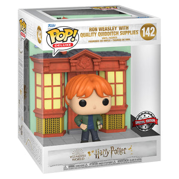 Funko Pop! Deluxe: Harry Potter - Ron Weasley Quidditch Supplies, Special Edition Multicolor Exclusive #142