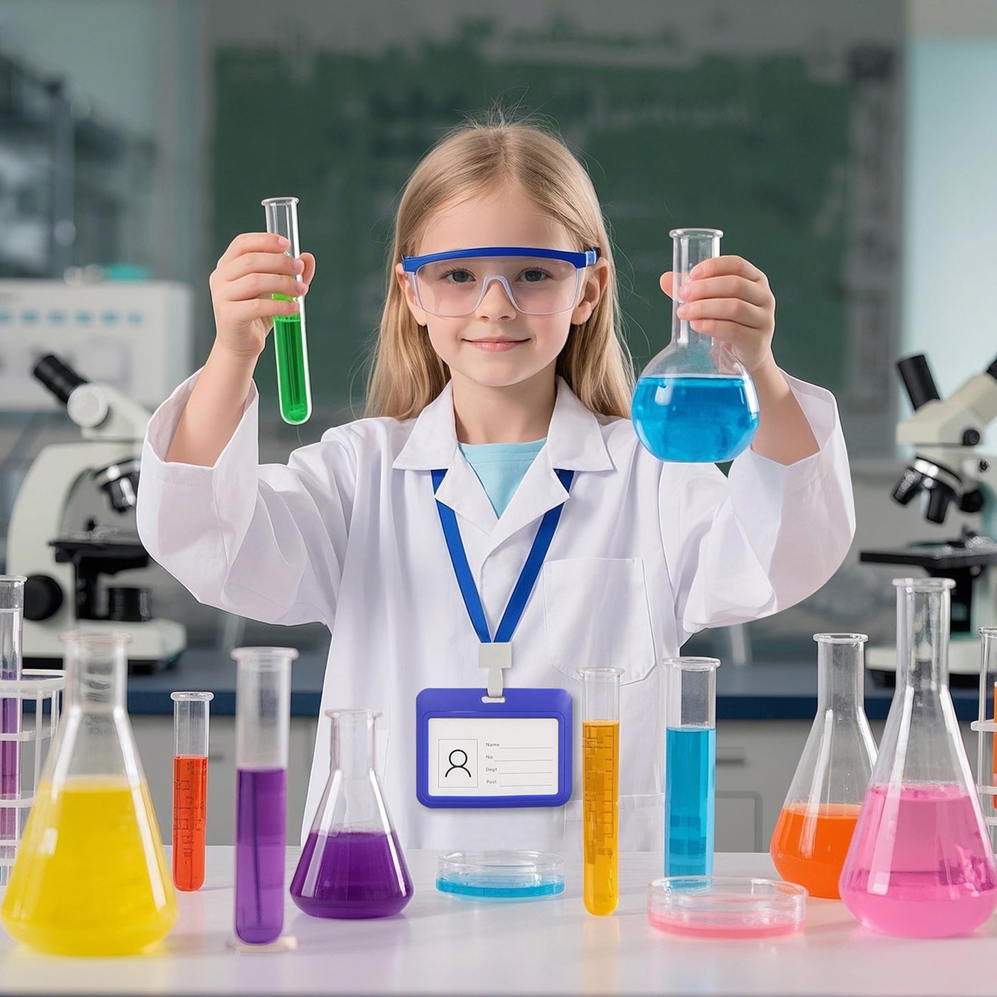 Gortykor Doctor Scientist Costume For Kids Lab Coat For Boys Girls Career Day Cosplay Dress Up (8-9 Years)