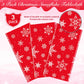 Jectivs 3 Pieces Christmas Snowflake Plastic Party Tablecloth Decorations,White Snowflake Red Xmas Backdrop Sign Table Cover Ban