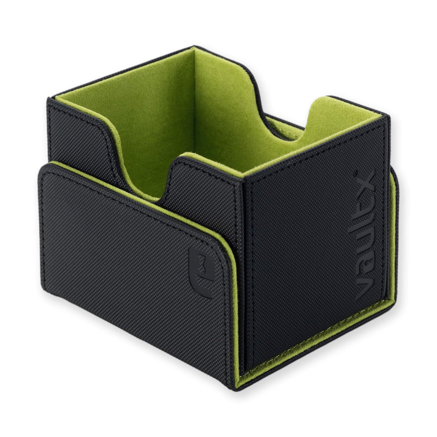 Vault X Exo-Tec Modular Sideloading Deck Box Module For 100+ Tcg Cards. Detachable Magnetic Lid. Fits Commander & Standard Trading Cards. (Black/Electric Green)
