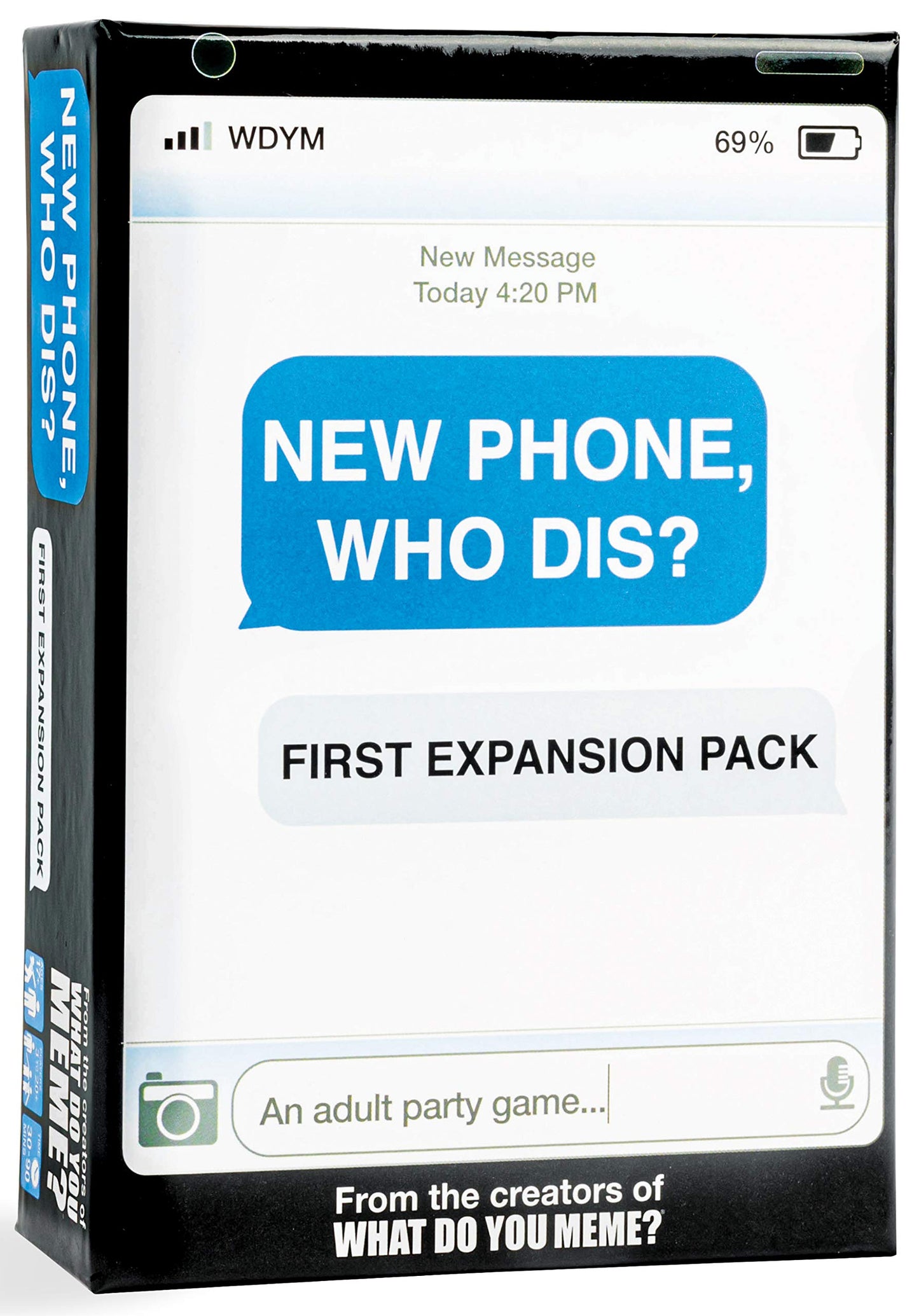 WHAT DO YOU MEME? New Phone, Who Dis? Expansion Pack - 45 Inbox & 135 Reply Cards - Medium - Blue - Model NPWDEXP310