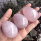 Favoramulet Polished Stone Egg For Easter Day, Palm/Pocket/Worry Enegry Healing Crystal Display Sphere Figurine Fengshui, Rose Q