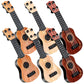 10 Inch Kids Mini Guitar 3 Pcs Toy Guitars 4 Strings Mini Ukulele Musical Instrument Guitars Toy For Toddler Beginner