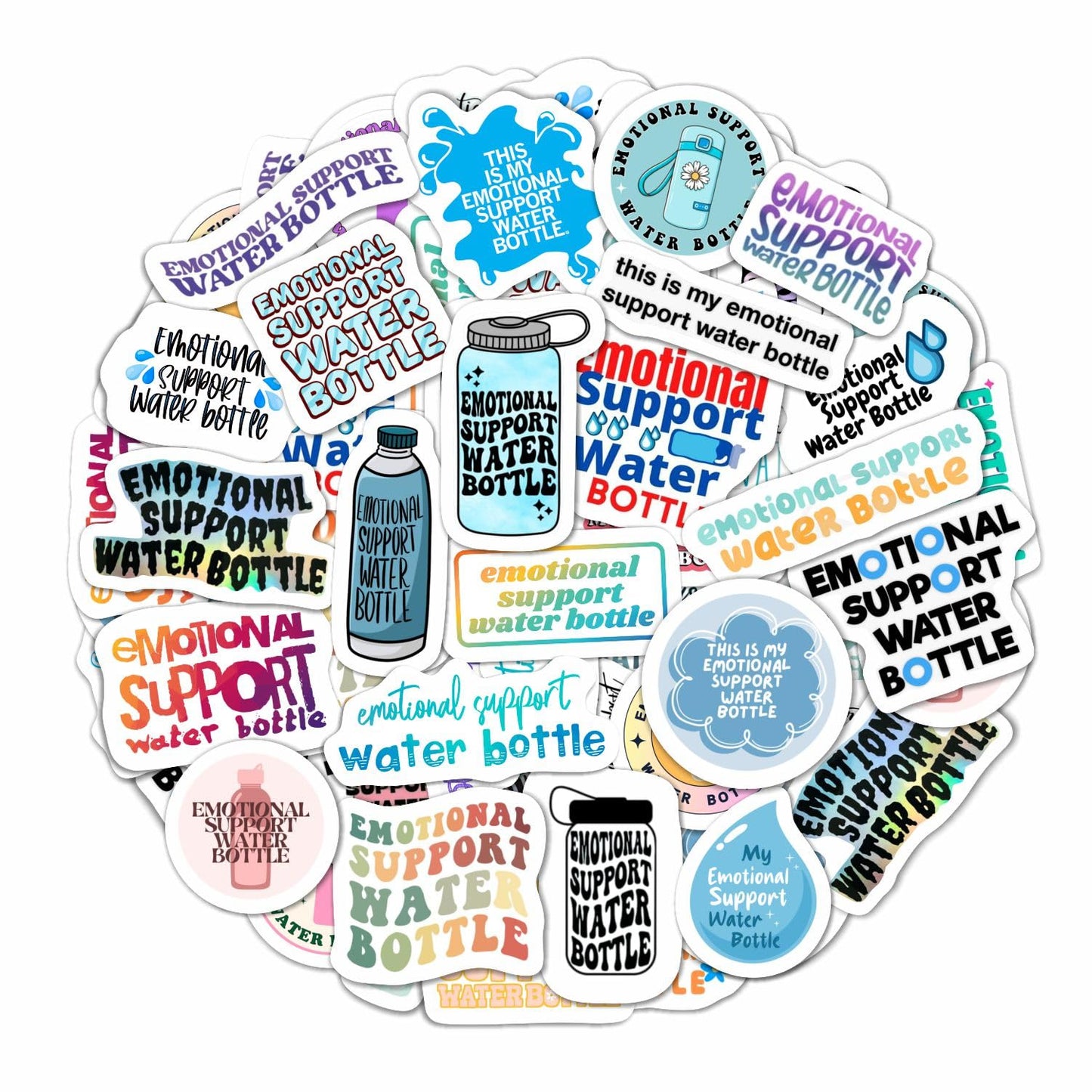 Emotional Support Water Bottle Stickers, Emotional Support Water Bottle Gifts