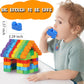 RAINBOW TOYFROG Building Blocks Toys for Toddlers-Educational Development STEM Toys-Safe Skill Building Toys for Boys&Girls - Set of 74pcs with Alphabet &Umber Stickers - Included Storage Bag