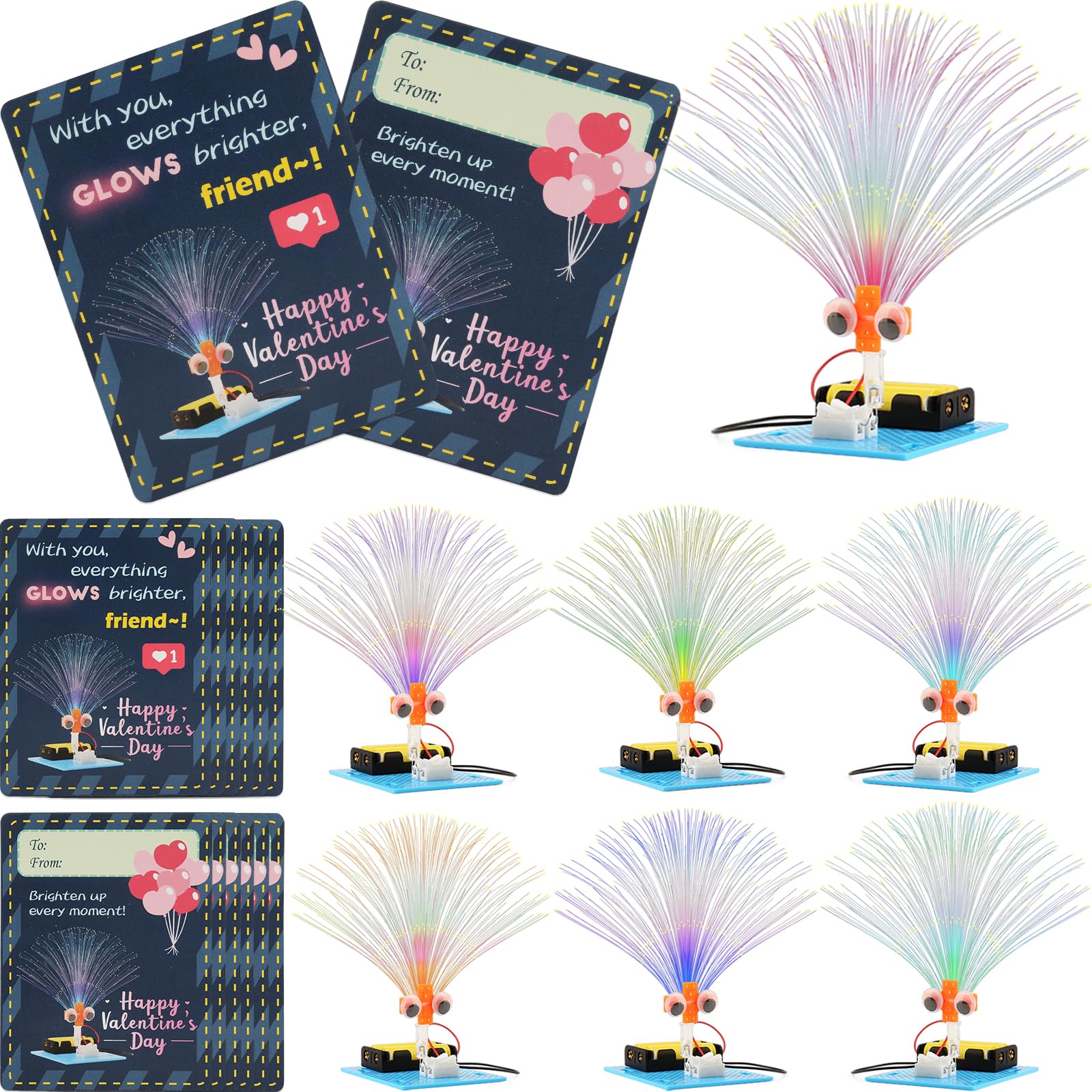 7 Pack Stem Kit Valentines Day Crafts Gifts For Kids School Classroom Bulk, Science Activities Class Valentine Gift From Teacher