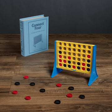 WS Game Company Connect Four Vintage Bookshelf Edition - Linen, Modern Burlap, Model 43417