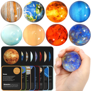 Pllieay 16PCS Solar System for Kids  Solar System ts Toys - Eight ts Bouncy Balls+tary Flashcards for Kids Party Favors  Educational Space Toys