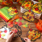 Pajean 36 Sets Fall Crafts Kit DIY Hedgehog Autumn Paper Crafts with Colored Tissue Paper Stickers Hedgehog Suncatcher Hanging O