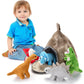 PASSIONFRUIT Dinosaur Stuffed Toy Set - 5 Plush Dinosaurs with Volcano Carry Bag - Bright, Vibrant Polyester Toys for Toddlers