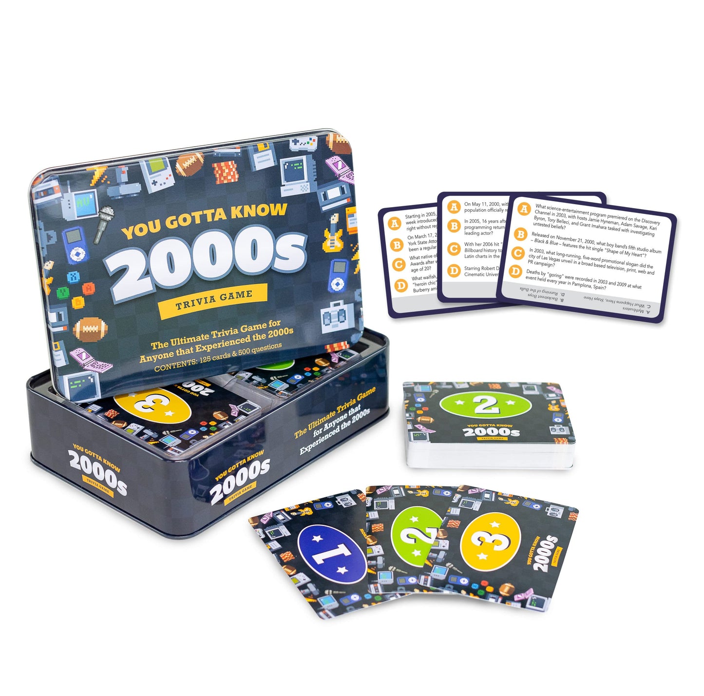 You Gotta Know Trivia Game - You Gotta Know 2000s, Navy, Tin Material