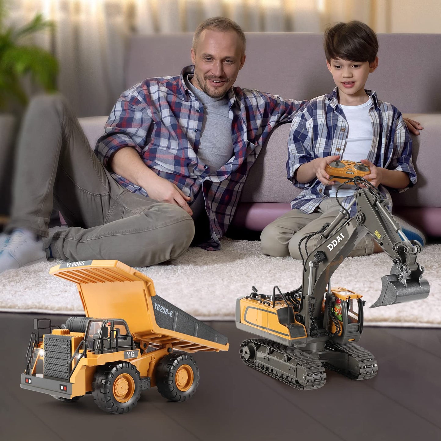 Remote Control Construction Dump Truck Toy - RC Dump Truck Toys- Construction Toys Vehicle- RC Truck Toys for 8 9 10 11 12 Year