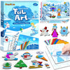 PERRYHOME Foil Arts & Crafts for Kids-DIY Frozen Fun Foil Art Kit Toys,Mess Free Coloring,Kids Car Airplane Travel Activities To