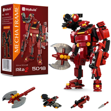 Mybuild Mecha Frame Sci-Fi Series Rita 2 - Manga Inspired Robot Mech Building Set, Engaging Creative Play With Building Bricks, 