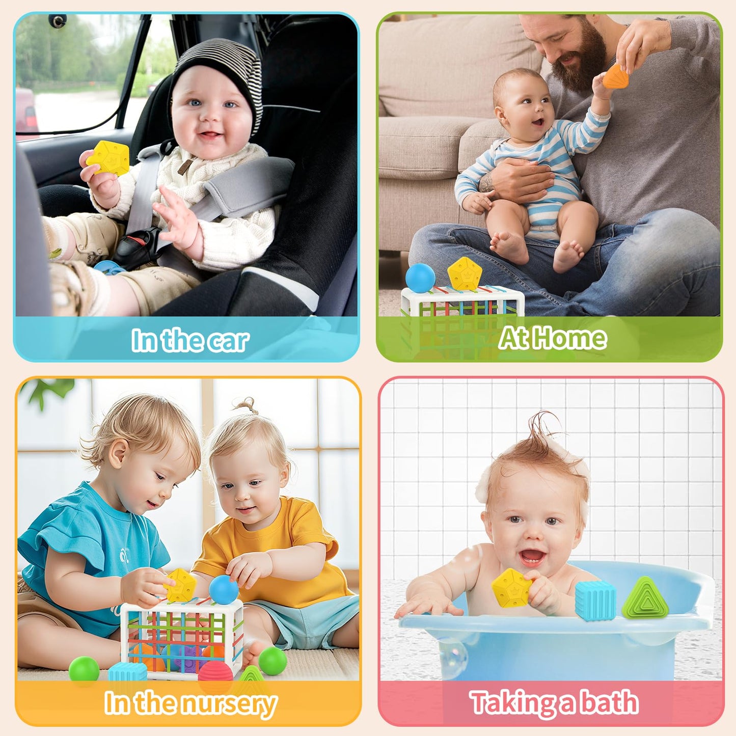 Mingkids Acrylonitrile Butadiene Styrene Baby Toys 12-18 Months,Baby Sensory Fine Motor Skills Developmental Toys,Gifts For 6 9