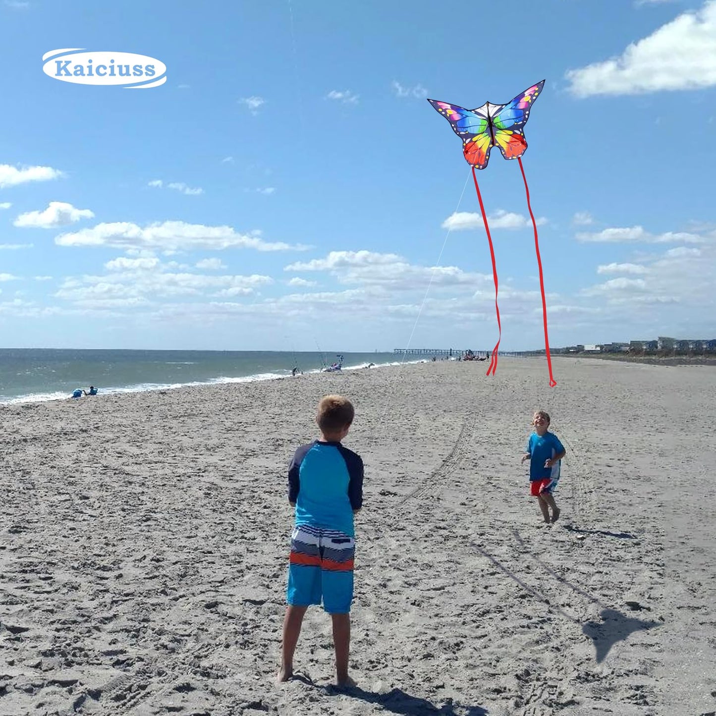 Kaiciuss Pair Of Butterfly Kites With Reels Set, 55 X 28 Butterfly Kites For Kids & Adults, Each Spool Comes With Safety Lock An