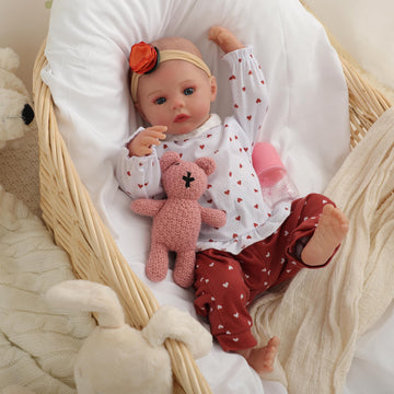 Caliugsi Real Life Like Reborn Baby - 18'' Realistic Newborn Doll Girl, Lifelike Baby Doll With Soft Weighted Body, Reborn Gift