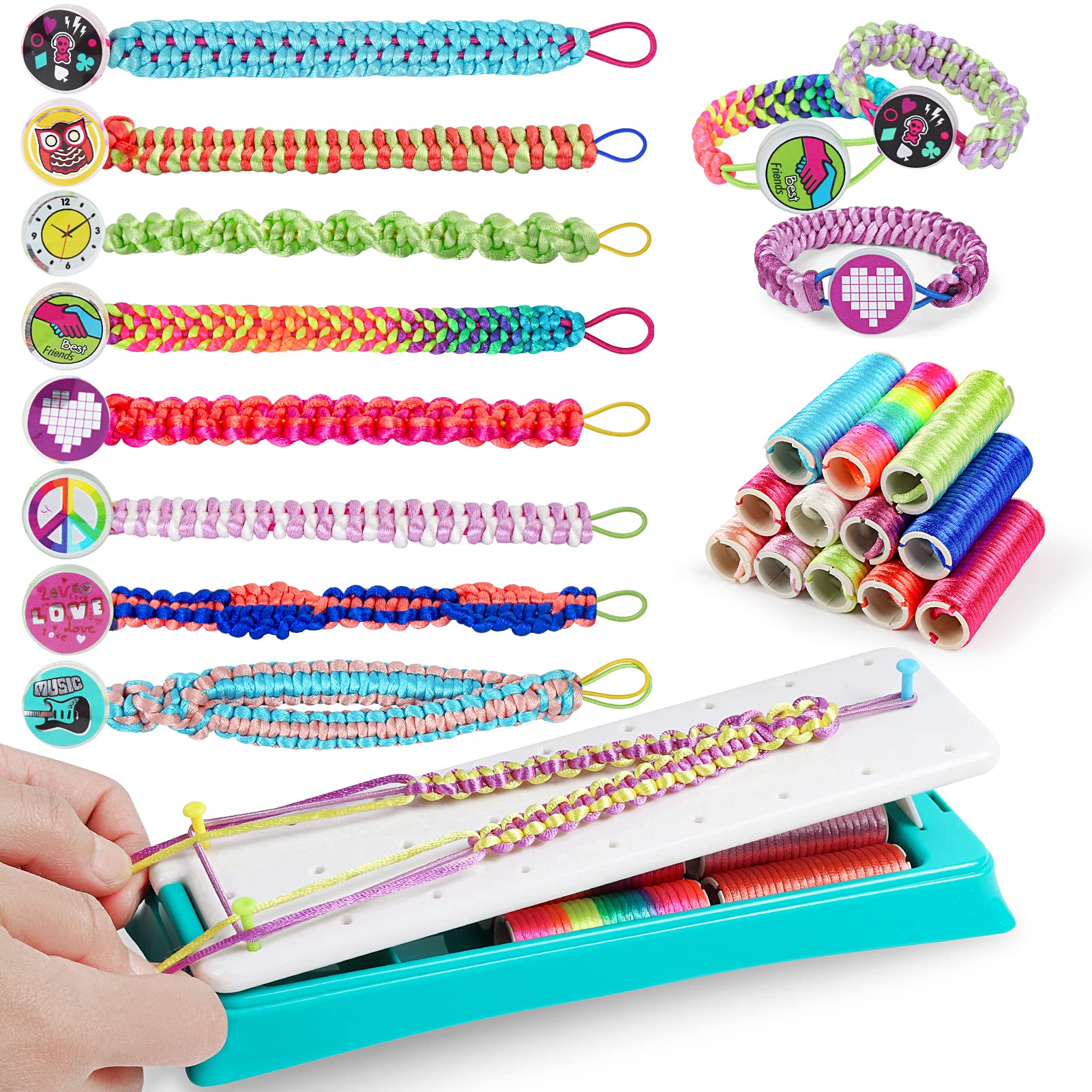 BEMITON Friendship Bracelet Making Kit, Arts and Crafts for Kids Ages 8-12, Best Birthday Gifts for Teen Girls, Travel Activity 