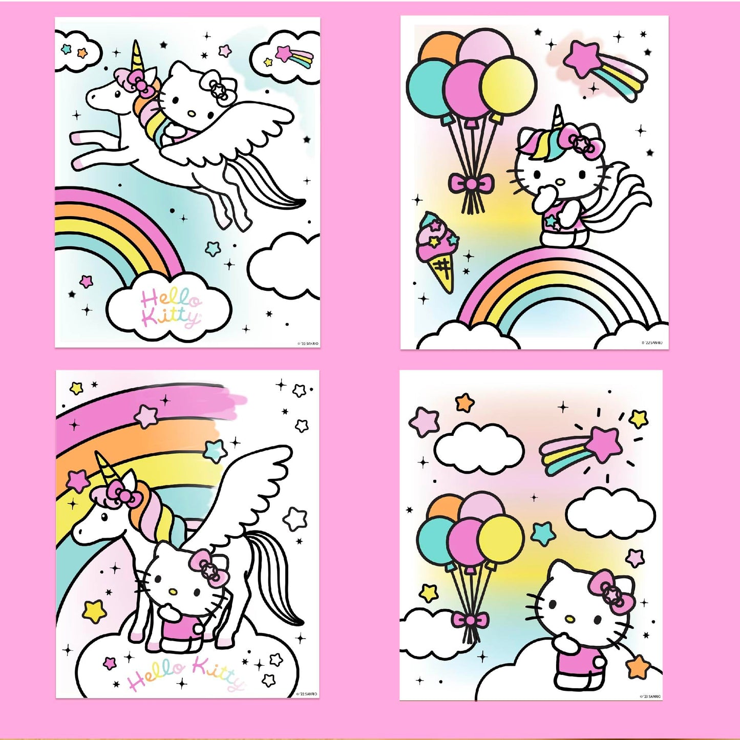Hello Kitty Aqua Art Pad, 4 Art Pages, On The Go Reusable Water-Reveal Activity Pad, Mess Free Arts And Crafts, Paint With Water Brush Set, Kids Toys, Sanrio Stuff, Hello Kitty Craft Kits For Kids 3+