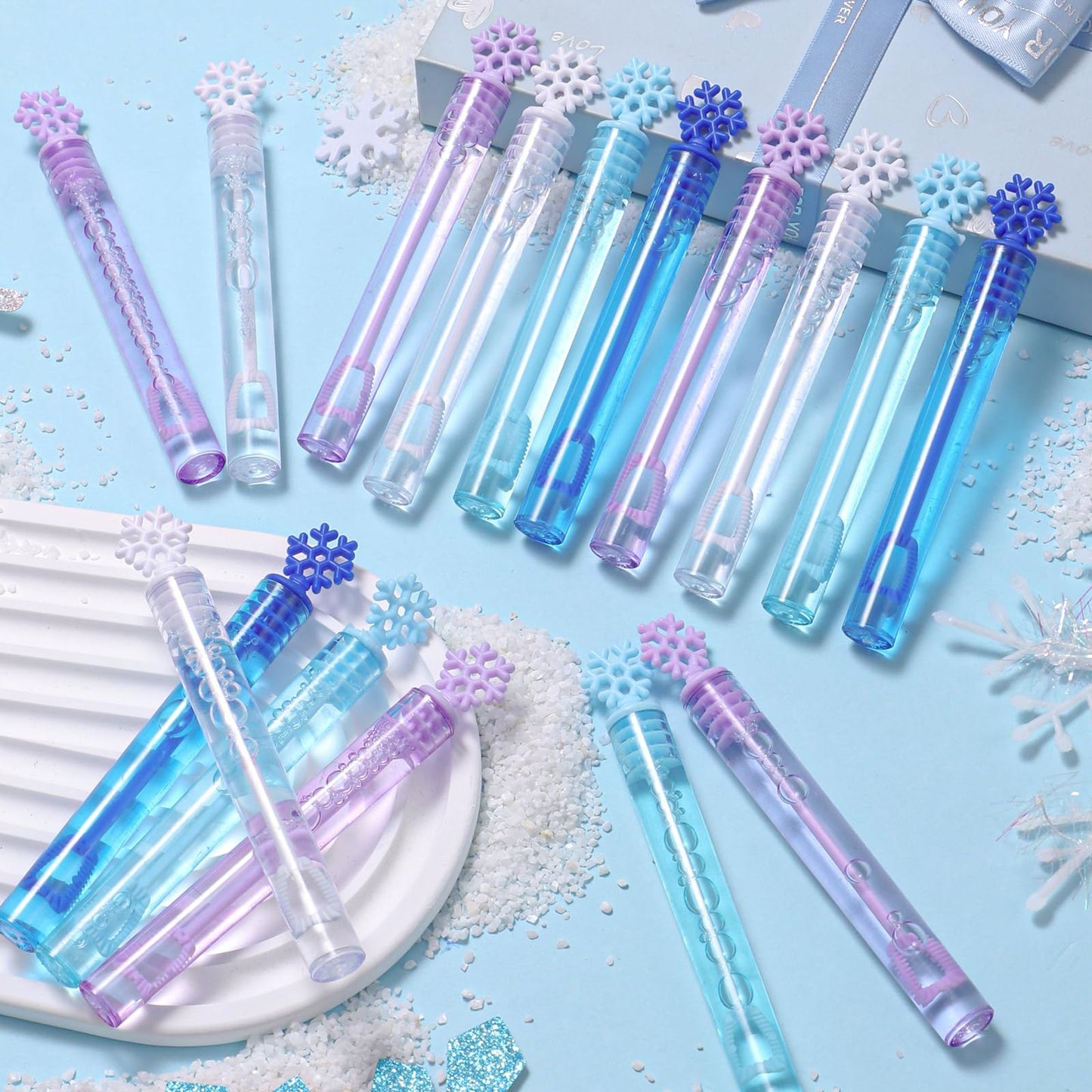 Winrayk 48Pcs Frozen Mini Bubble Wand Bubbles Party Favors For Kids Bubbles Bulk Birthday Gift Toy Prizes Valentine Christmas Wedding Snowflake Bubbles Frozen Party Favors Supplies Goodie Bag Stuffers