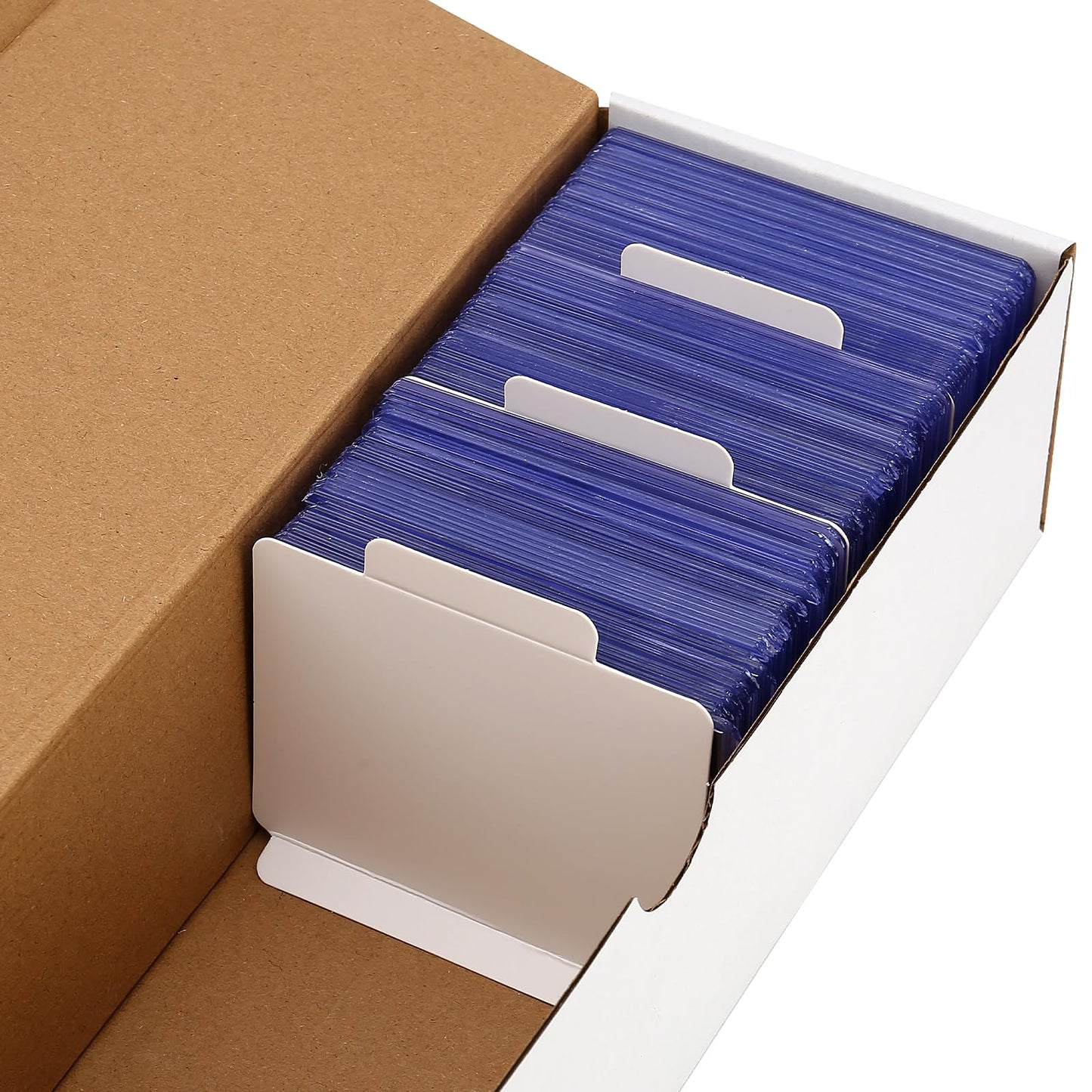 Card Box 9600 Count-12Pack,Trading Card Storage Box With 40 Dividers&14 Labels,Card Organizer Corrugated Cardboard Storage,Card