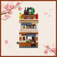 Asstysxh Japanese Street View Ramen Shop, Mini Building Blocks Bricks Set, 412Pcs Mini Building Blocks Model Mini Shop Bricks Se