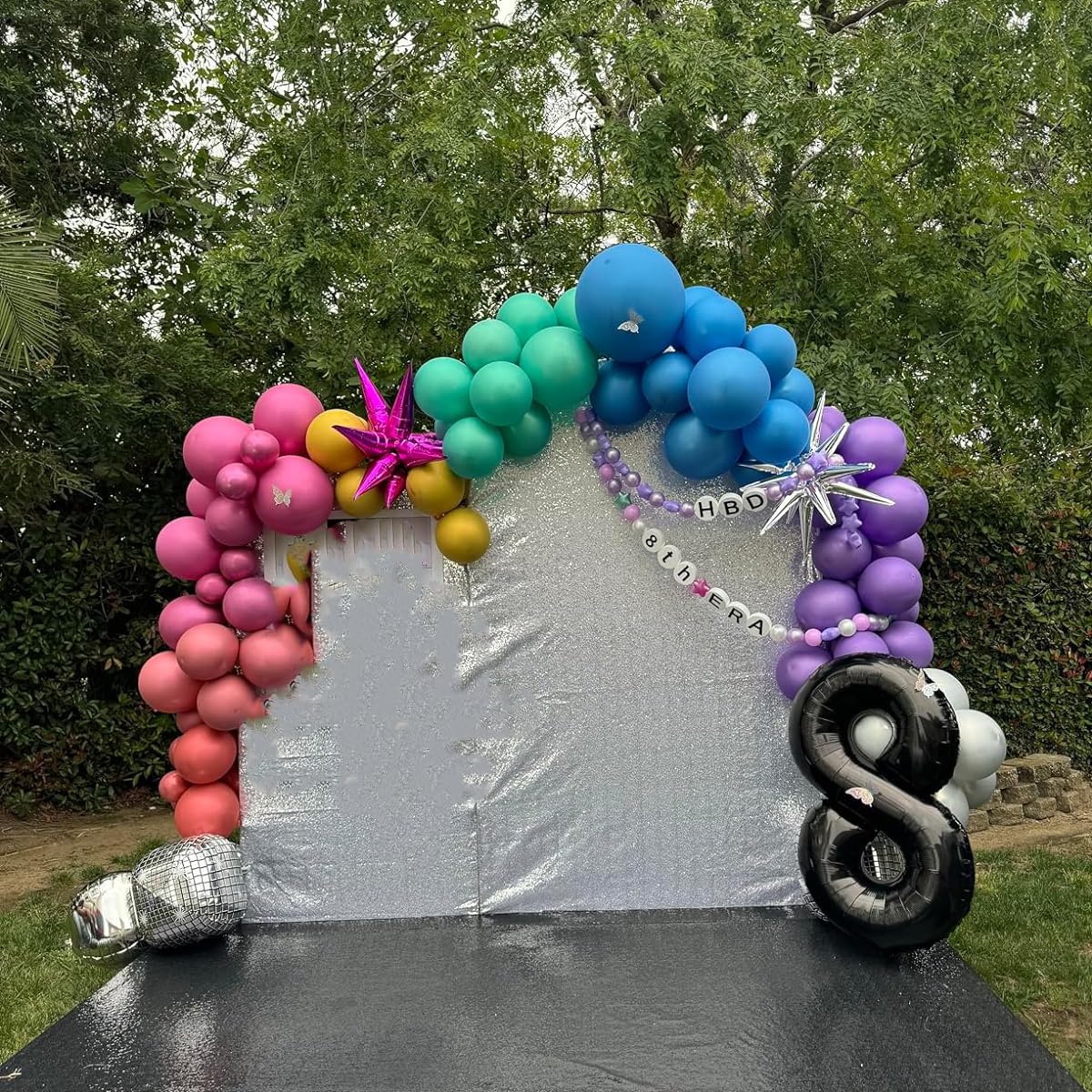 Paticool 40 Inch Black Number Balloon 8, Large Number Foil Balloons Mylar For Girl Boy Birthday Party Celebration Decorations Su
