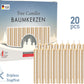 BRUBAKER Tree Candles - Pack of 20 - Pale Gold - 3 x  Inches - Made in Europe - Christmas Wax Candles for Pyramids, Carousels &
