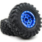 Hobbysoul 1/24 Tires Mounted On Heavy Adjustable Offset 1.0 Beadlock Wheels Blue, 7Mm Hex Rims 1.0 Beadlock Wheels And Tires For