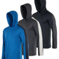3 Pack: Menas Quick Dry Fit Moisture Wicking Long Sleeve Active Athletic Hoodie Performance Hooded T Shirt Workout Running Fitne