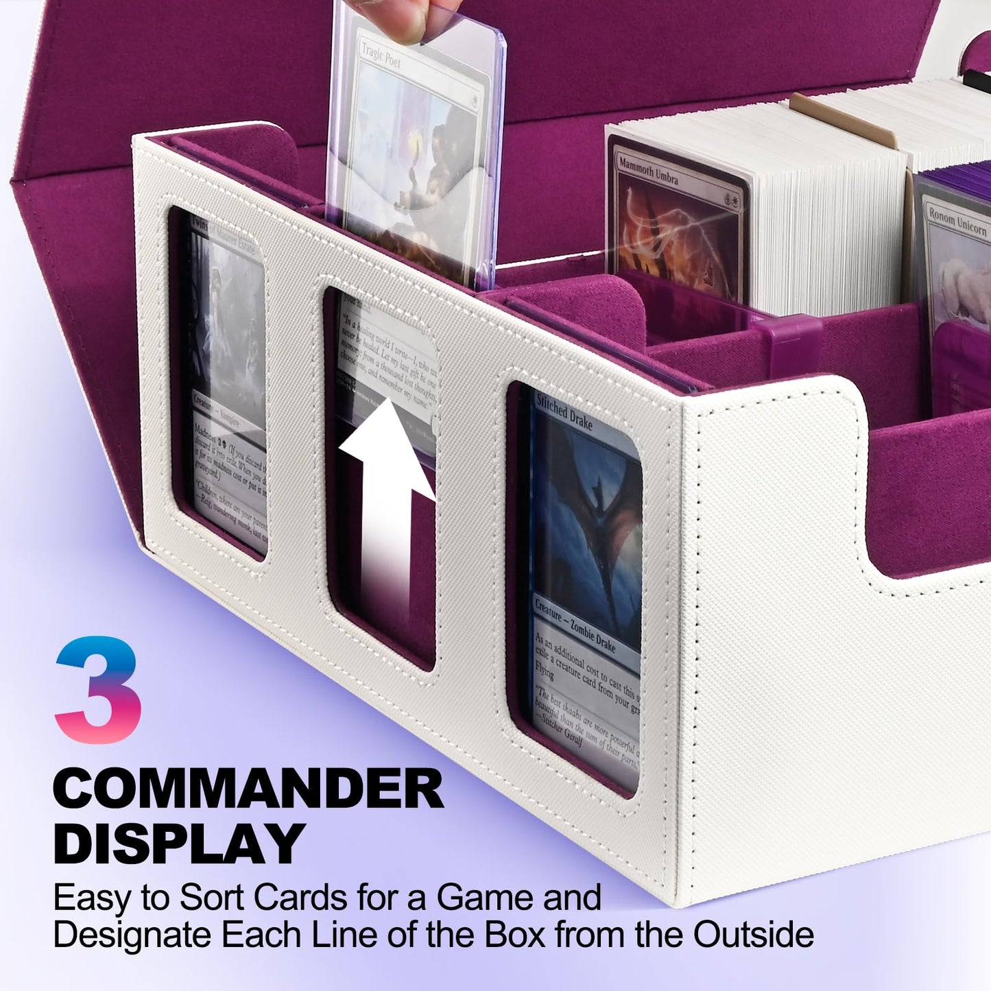 Uaono Card Storage Box For Trading Cards, 1800+ Commander Deck Box For Mtg With Display Window, Toploader Card Case Fits Magic T