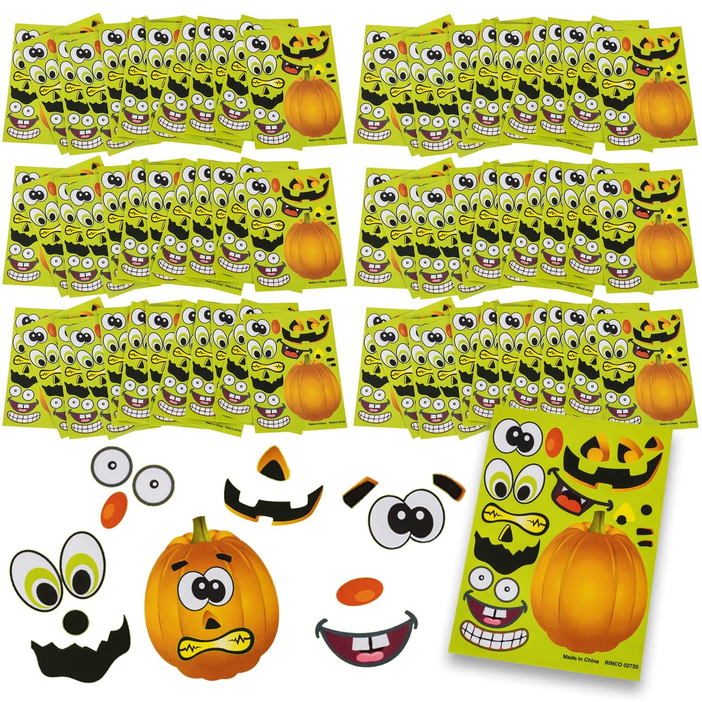 Halloween Stickers - 72 Sheets Kids Jack O Lantern Pumpkin Stickers Tigerdoe - Halloween Stickers for Kids - Create a Pumpkin