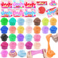 Amenon 28 Pack Butter Slime Kit Putty Colorful Stress Relief Toy For Kids Classroom Exchange Gifts School Games Prizes Party Favor Boys Girls Valentine Gifts For Kids With 28 Cards Valentines Toy