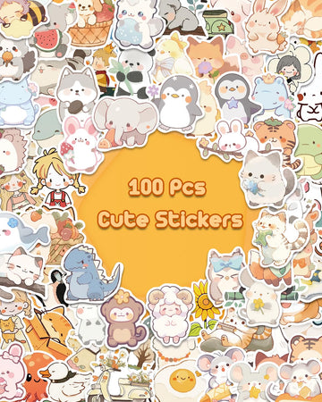 Aowdiao 100 Pcs Cute Animal Stickers For Kids Vinyl Water Bottle Stickers Cute Stuff For Kids Gifts Party Favors Classroom Must