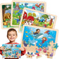 Wooden Animals Puzzles For Kids Age 3 4 5 Year Old, 4 Pack 24 Pcs Montessori Toddler Jigsaw Puzzles For Girl Boy Activities Pres