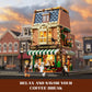 Funwhole Book-Cafe Lighting Building-Bricks Set - City Town Coffee House Led Light Modular Construction Building Model Sets 1718 Pcs For Adults And Teen