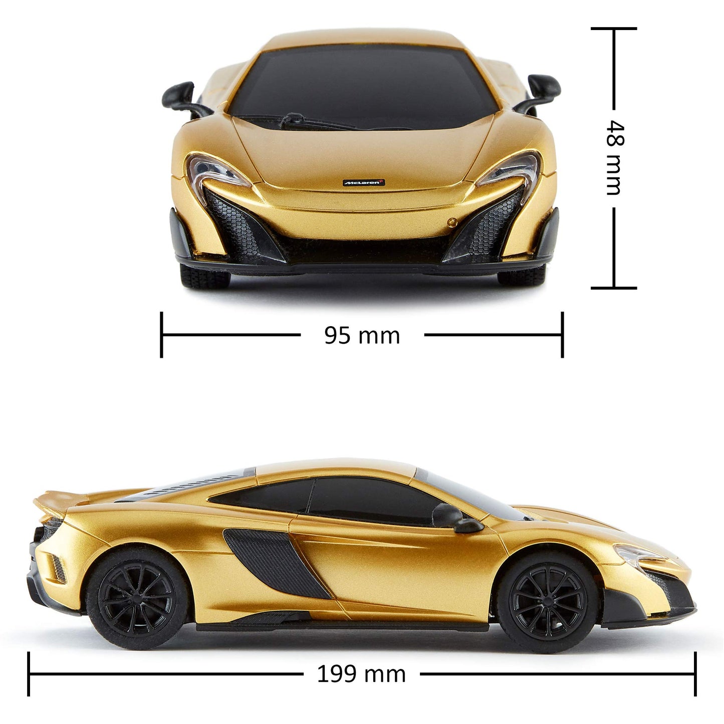 CMJ RC Cars McLaren 675LT Officially Licensed Remote Control Car 1:24 Scale Working Lights 2.4Ghz Gold. Great Kids Play Toy Auto