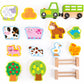 Take-Along Barnyard Toy - Foldable Barn Box With Farm Animals For Kids - Wooden Fences, Crops, Hay, Horse, Cow, Sheep, Pig, Rooster, Duck, Bird, Cat, And Dog, Tractor, Cart, And Carrying Case