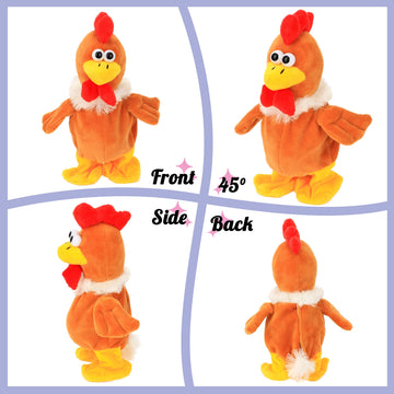 Hopearl Talking Chicken Repeats What You Say Walking Chick Electric Interactive Animated Toy Speaking Plush Buddy Gifts For Todd