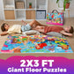 QUOKKA Giant Floor Puzzles for Kids Ages 4-6 - 2x3 Feet Extra-Thick 48 Pieces Toddler Puzzle Ages 3-5 - Mermaid Educational Activity for Boys Girls - enhanced Box with Sturdy Handle & Magnetic Closure