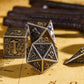 UDIXI Metal DND Dice 7PCS Polyhedral Dice Set D&D Metal Dice Ancient Silver for RPG Dungeons and Dragons Role Playing Games