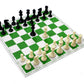 Wigano Roll-Up Vinyl Tournament Chess Set With Two Extra Queens And Carry Bag, (17 X 17) Green,For Professional Chess Players