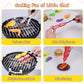 ITEFDTUTNE 35 PCS Cooking Toy Set, Kids Kitchen Toy, BBQ Grill Playset with Pretend Smoke, Outdoor Interactive Cooking Game Gift
