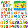 Magnetic Letters And Numbers, Fridge Alphabet Magnets For Toddlers 1-3, 52 Pcs Refrigerator Toys - 26 Uppercase 20 Numbers 6 Sym
