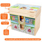 Orbrium 52 Pcs Deluxe Wooden Train Set With Wooden Storage Box Tunnel Compatible With Thomas, Brio, Melissa (Wooden Box - 52 Pcs Train Set)