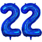 Number 22 Balloon 40 Inch, Laser Blue Big Number Balloon, Giant Mylar 22Nd Balloons Number, Helium Birthday Balloons For Teenage