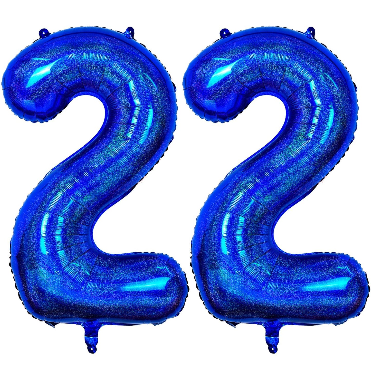 Number 22 Balloon 40 Inch, Laser Blue Big Number Balloon, Giant Mylar 22Nd Balloons Number, Helium Birthday Balloons For Teenage