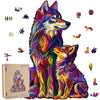 Wooden Puzzles for mature-themed  Wolf Family Jigsaw Puzzles 200 Pieces  Unique Shaped Animal Wood mature-themed Puzzle  Best Gifts for mature-themeds and Kids Family Games 9.8 * 12.6inches