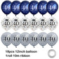 18Pcs Happy Birthday Balloons Decorations Navy Blue Silver 40Th Birthday Balloons Decoration Happy 40Th Birthday Confetti Latex
